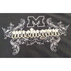 Vintage Michigan Biker T Shirt Size XL Black Delta Pro Scroll Rock Spellout